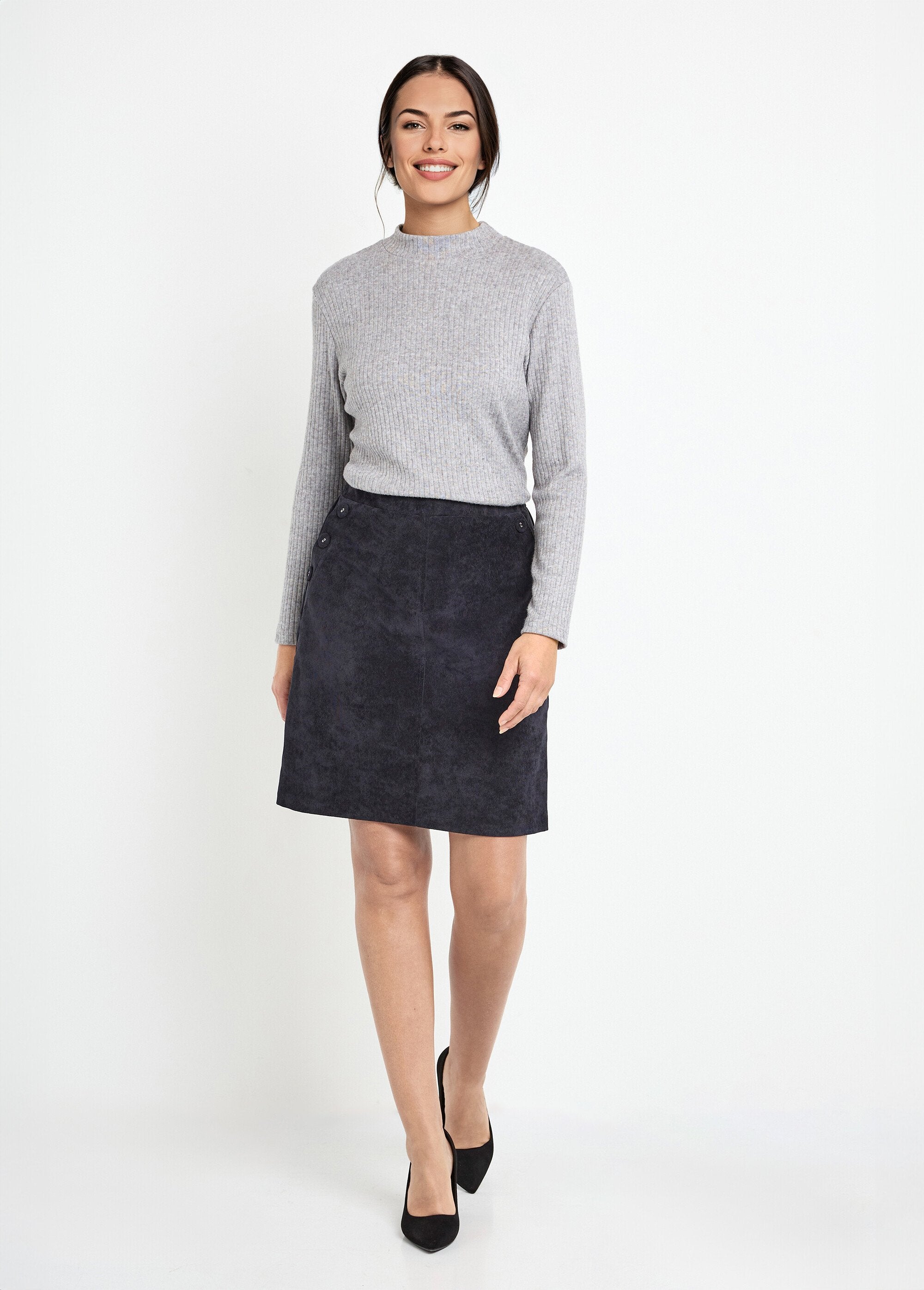 Short,_straight_corduroy_skirt_with_a_semi-elasticated_waistband_Black_SF1_slim