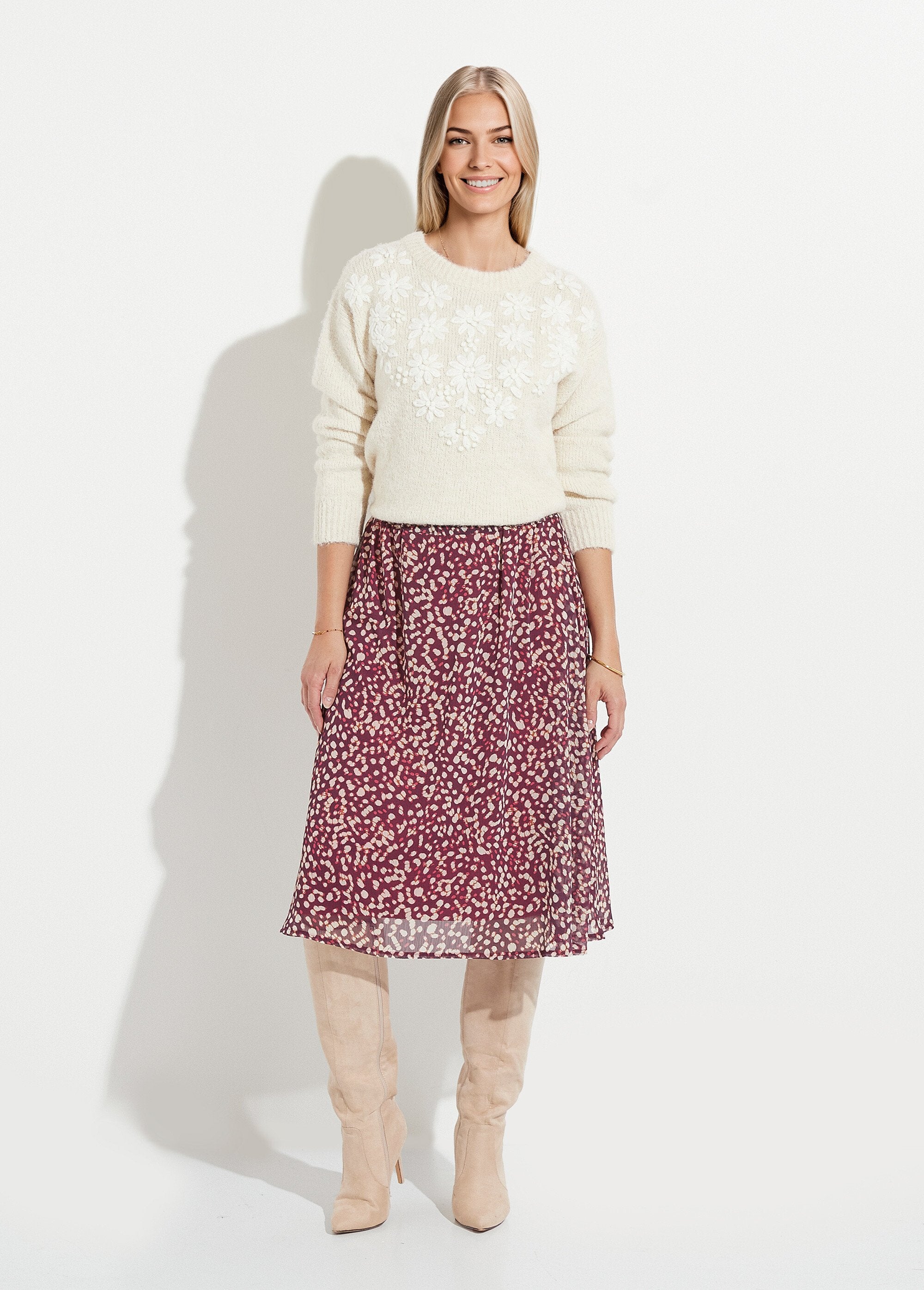 Mid-length_flared_skirt_in_lined_printed_voile_Purple_and_ecru_SF1_slim