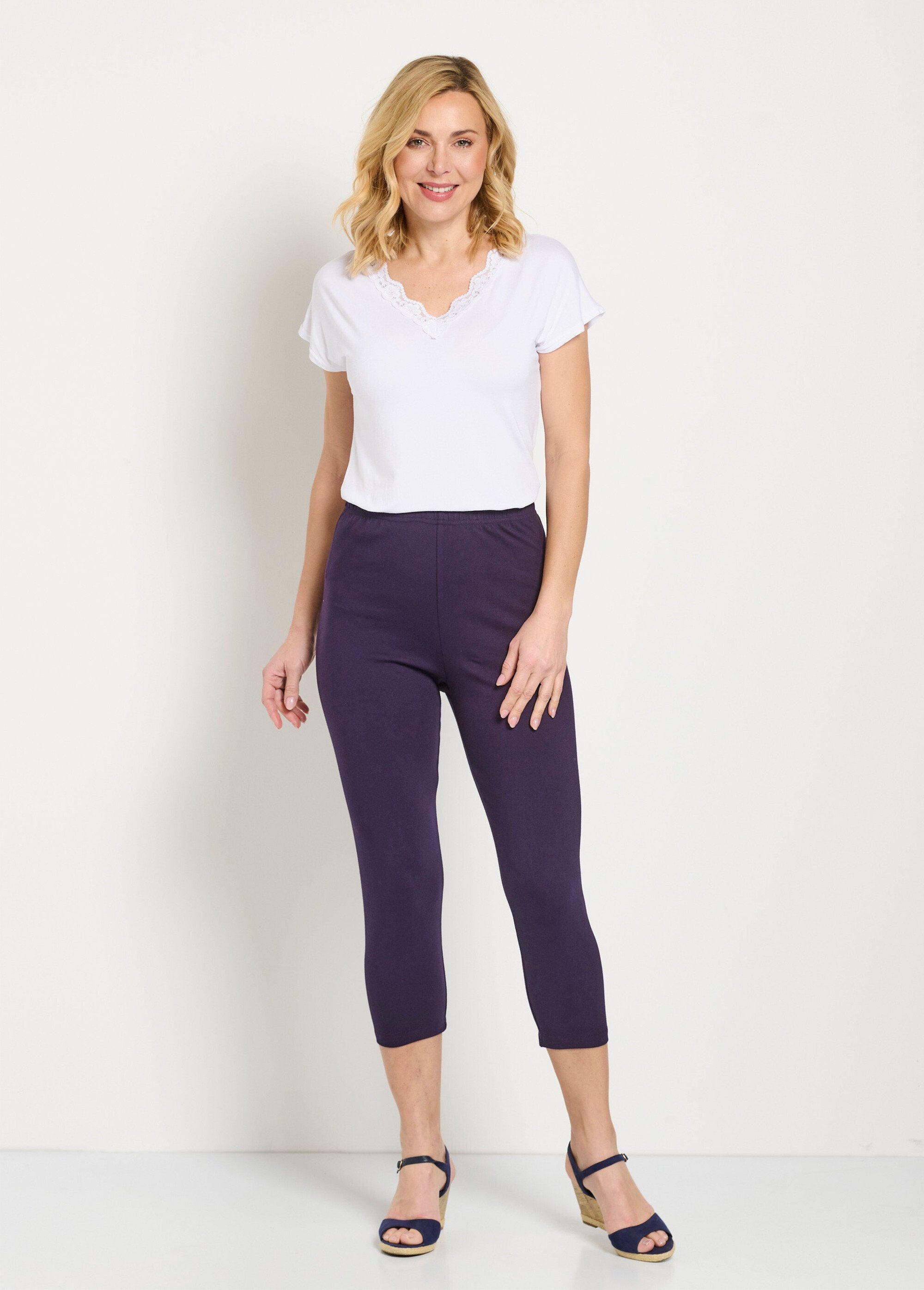 Short_leggings_with_elasticated_waistband_in_cotton_Plain_plum_SF1_slim
