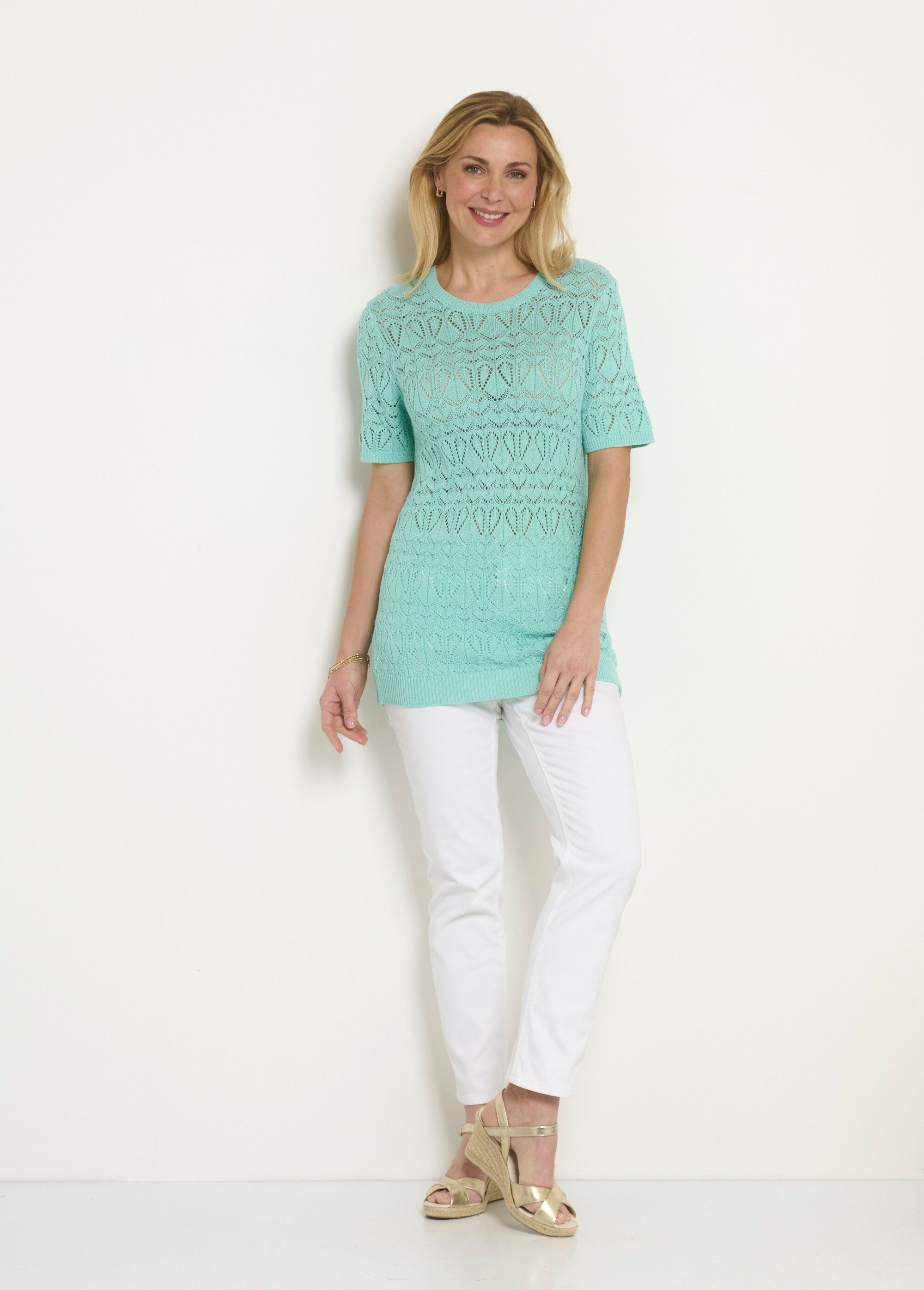 Thin_openwork_short-sleeved_cotton_sweater_water_green_SF1_slim