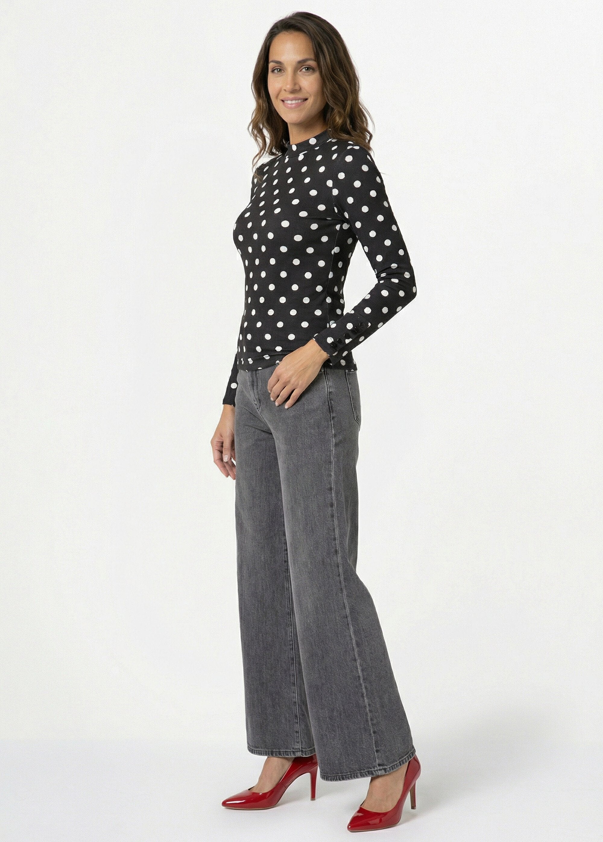 Ribbed_polka_dot_T-shirt_with_a_high_neck_Black_SF1_slim