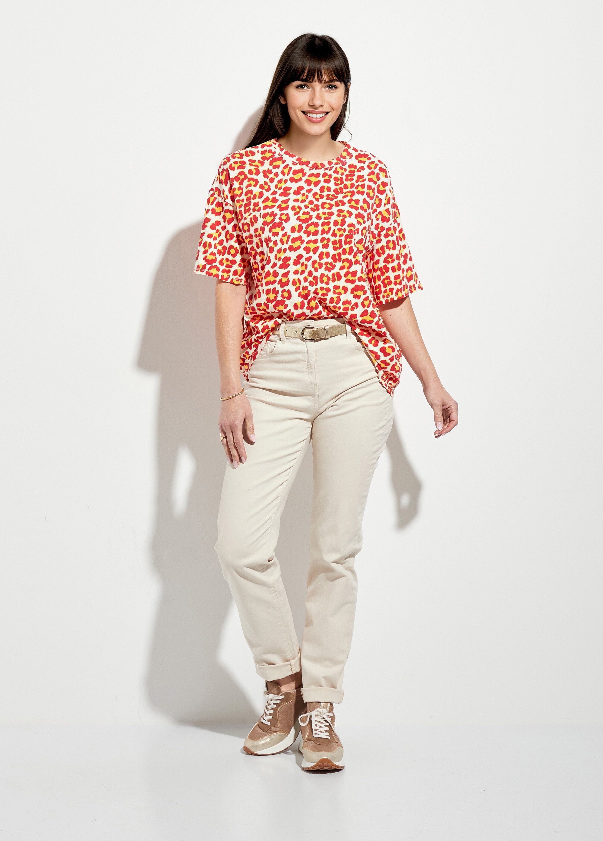 Neon_leopard_short-sleeved_T-shirt_Red_and_orange_SF1_slim