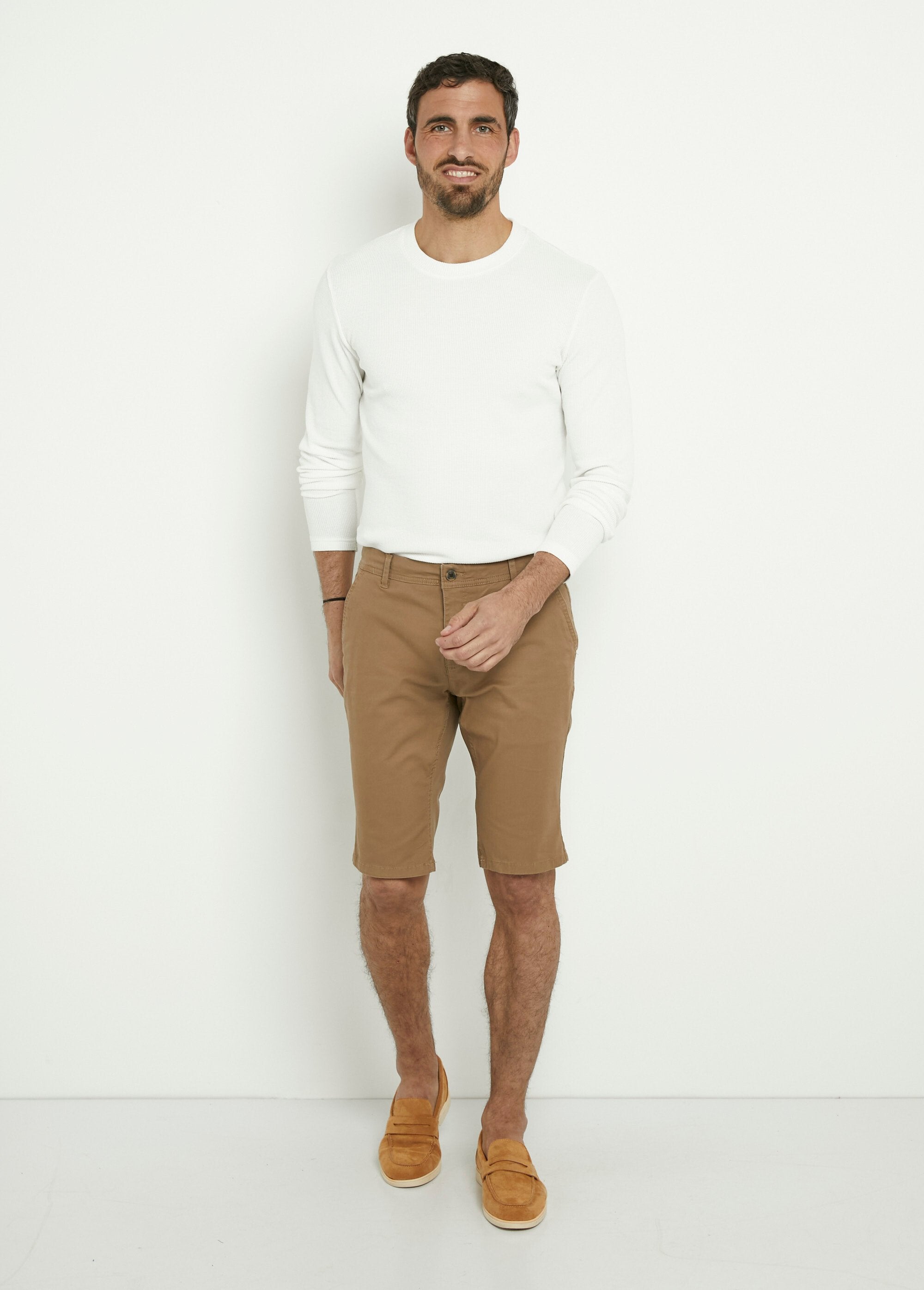 Stretch_cotton_canvas_Bermuda_shorts_camel_SF1_slim