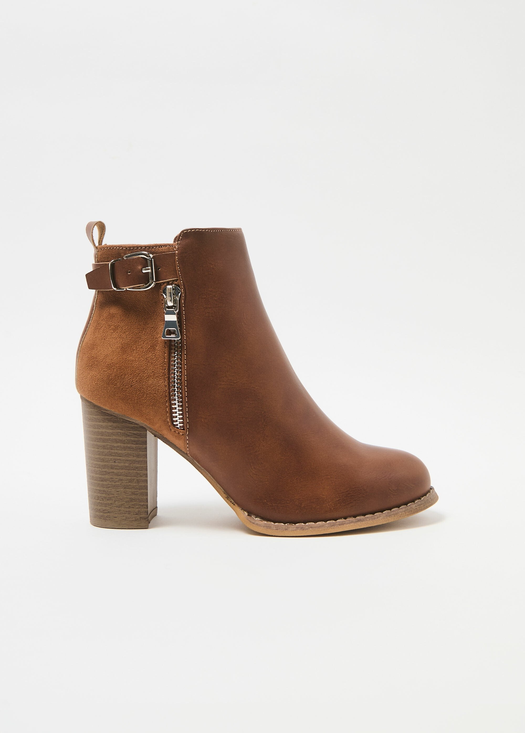 Boots_talon_haut_bi_matière_boucle_+_zip_Camel_DR1_slim