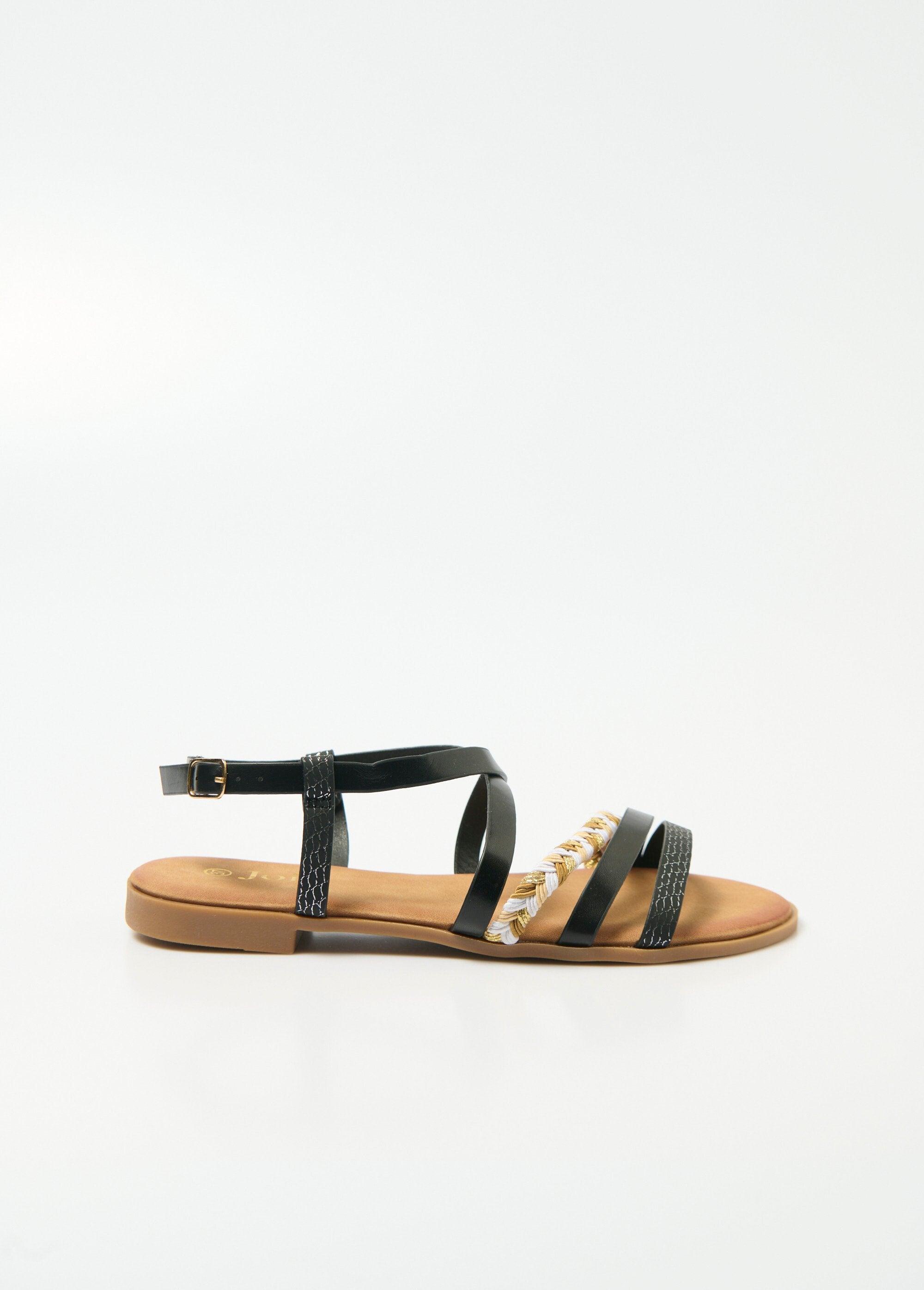 Joia®_-_Multi-material_sandals_with_straps_Black_and_silver_DR1_slim