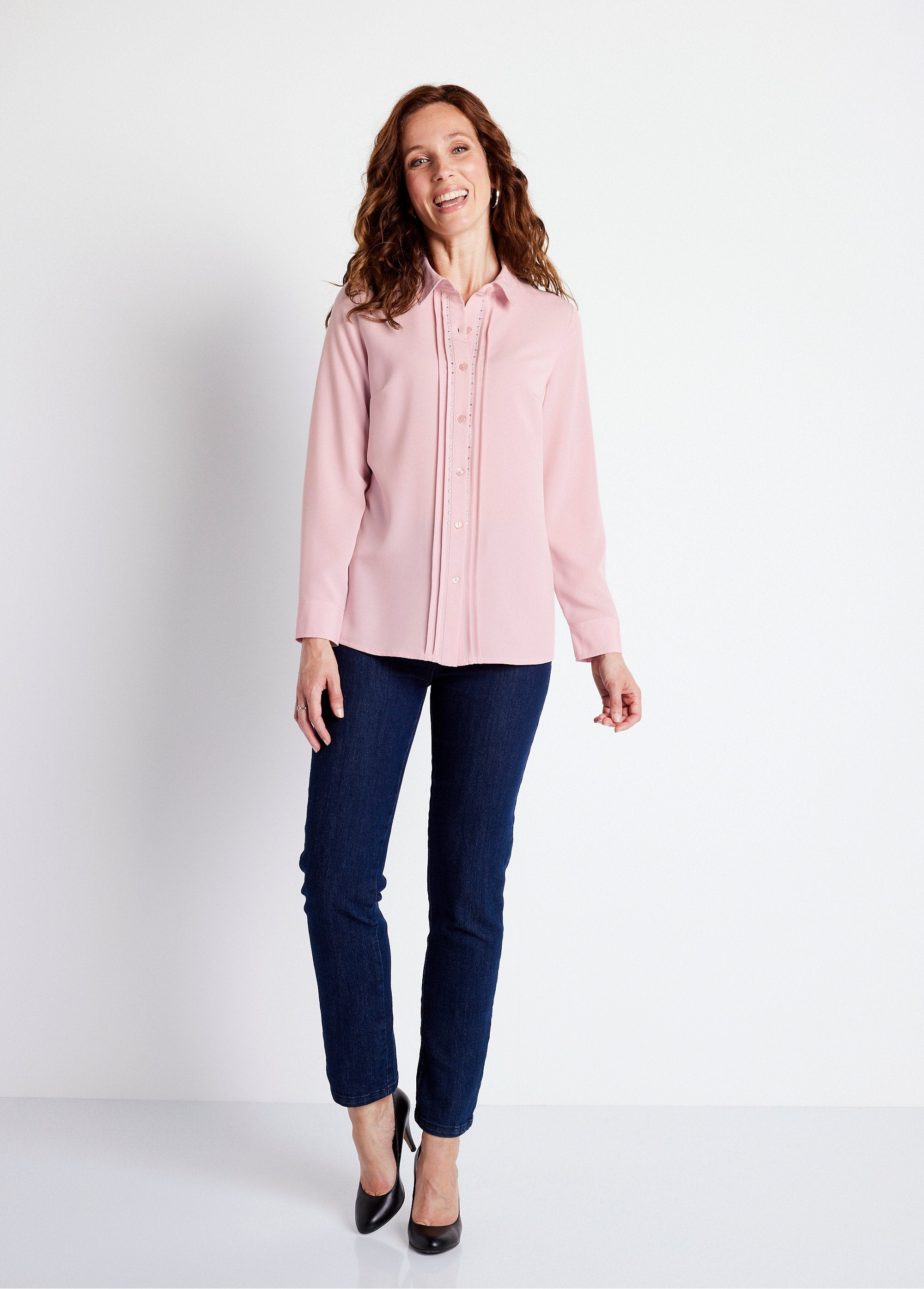 Plain_buttoned_long_rhinestone_blouse_with_shirt_collar_Pink_SF1_slim