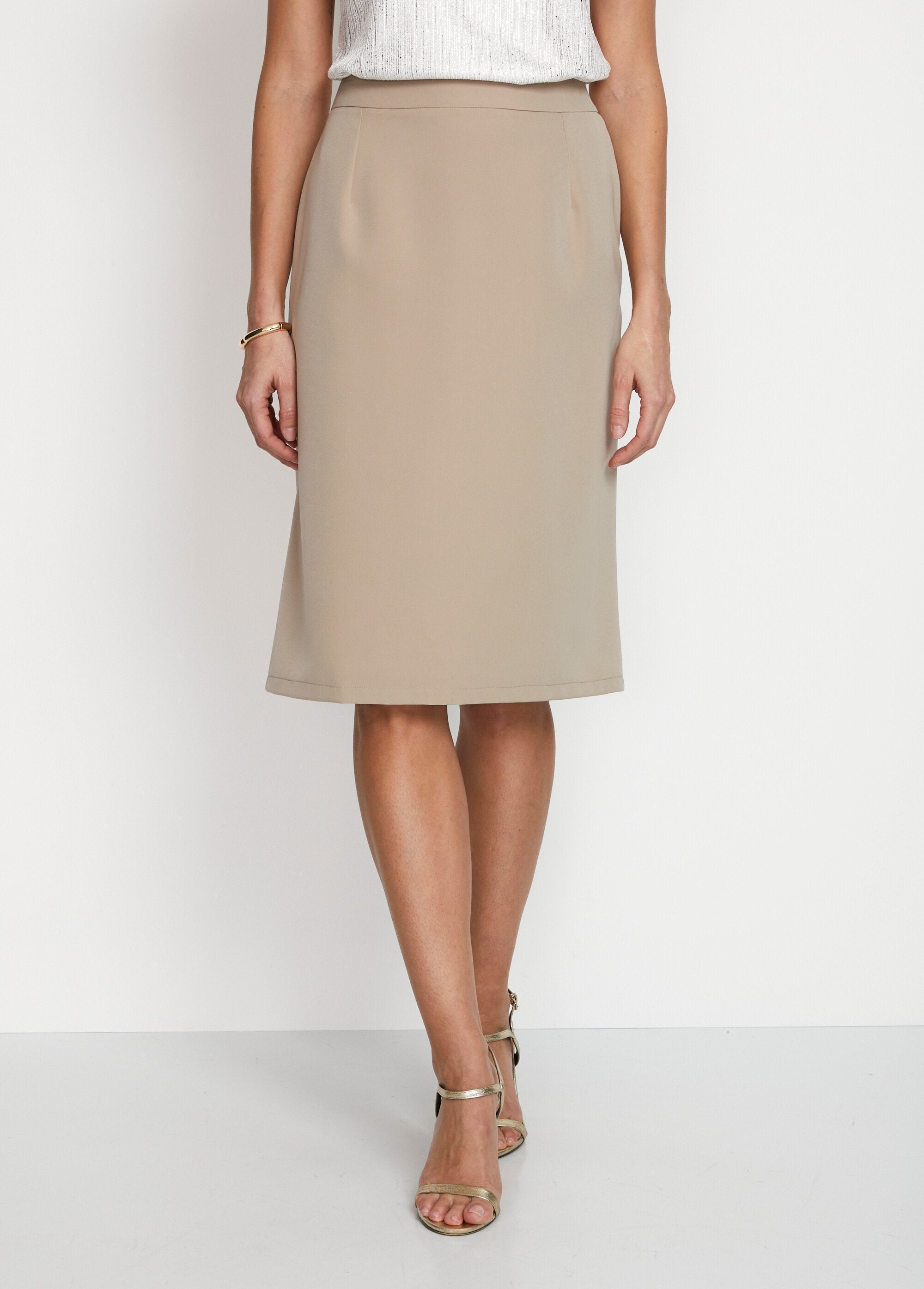 Mid-length_straight_skirt_in_stretch_fabric_Beige_FA1_slim