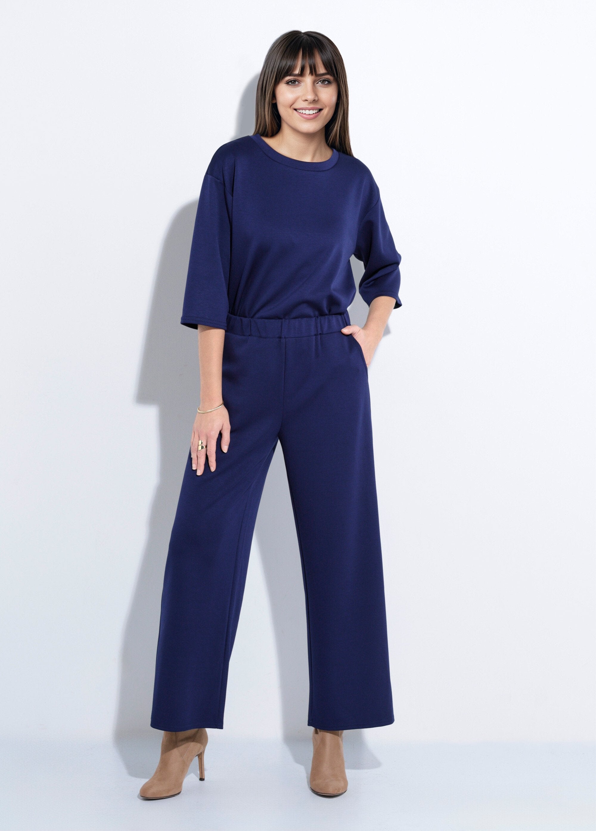Comfort_fit_trousers_with_soft_knit_Marine_SF1_slim