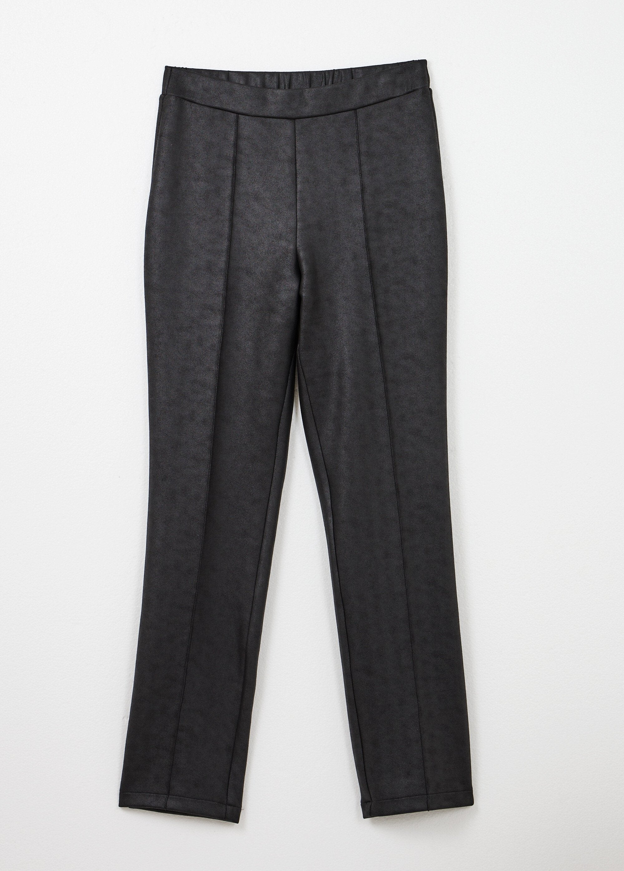 Straight-leg_pants_with_skin-look_semi-elasticated_waistband_Noir_AP1_slim