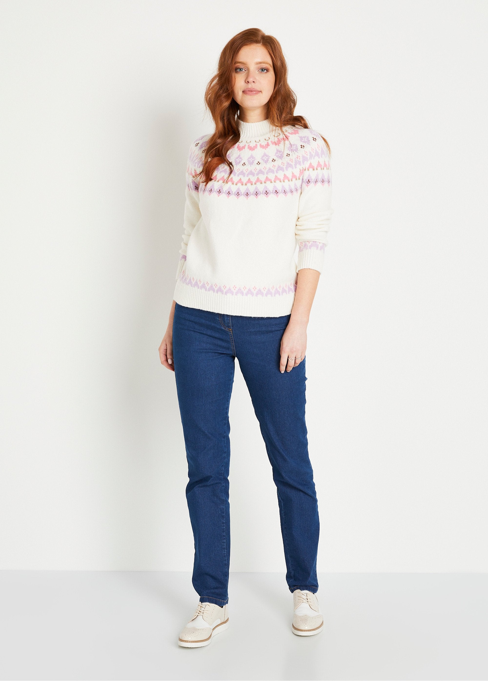 Warm_short_sweater_with_sunny_jacquard_stand-up_collar_Ecru_and_pink_SF1_slim