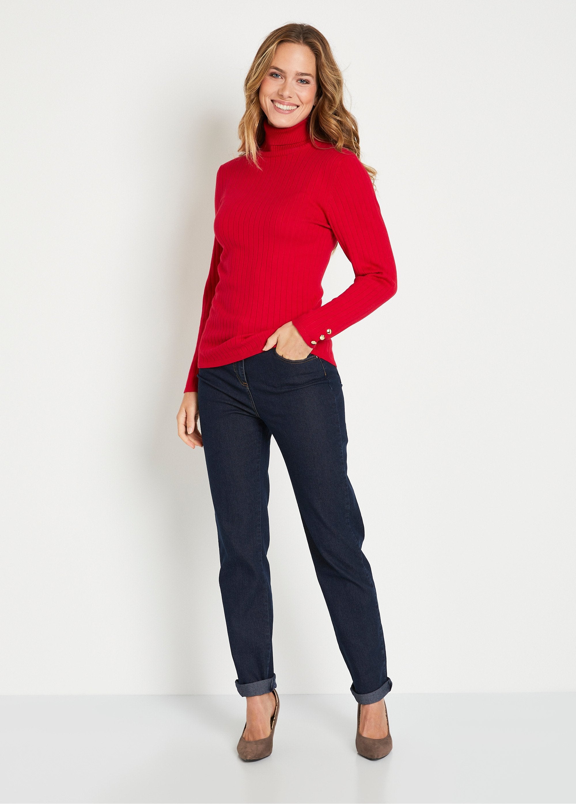 Soft_ribbed_short_turtleneck_flat_ribbed_sweater_Red_SF1_slim