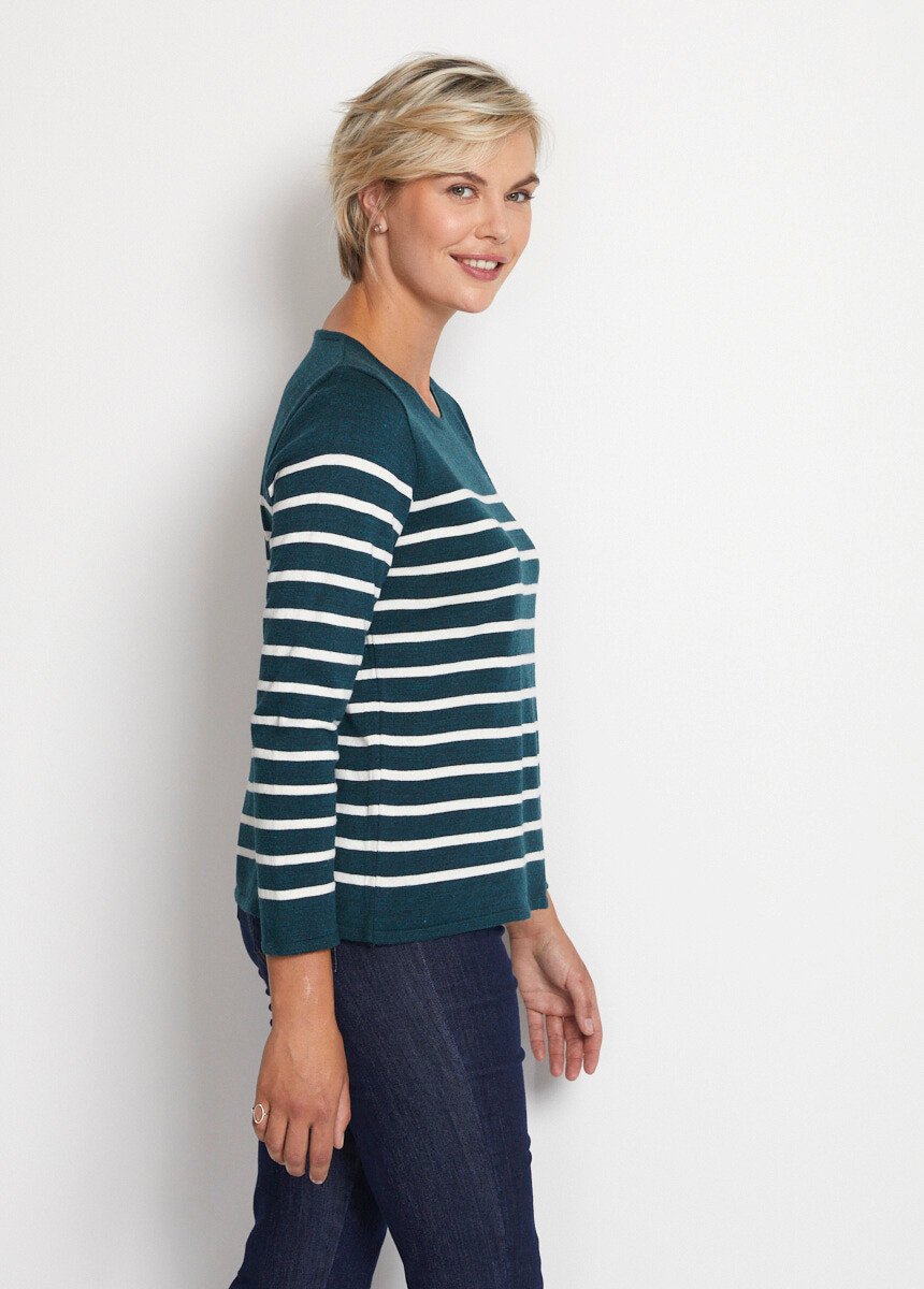 Striped_round_neck_long_sleeve_sweater_Duck_and_ecru_DR1_slim