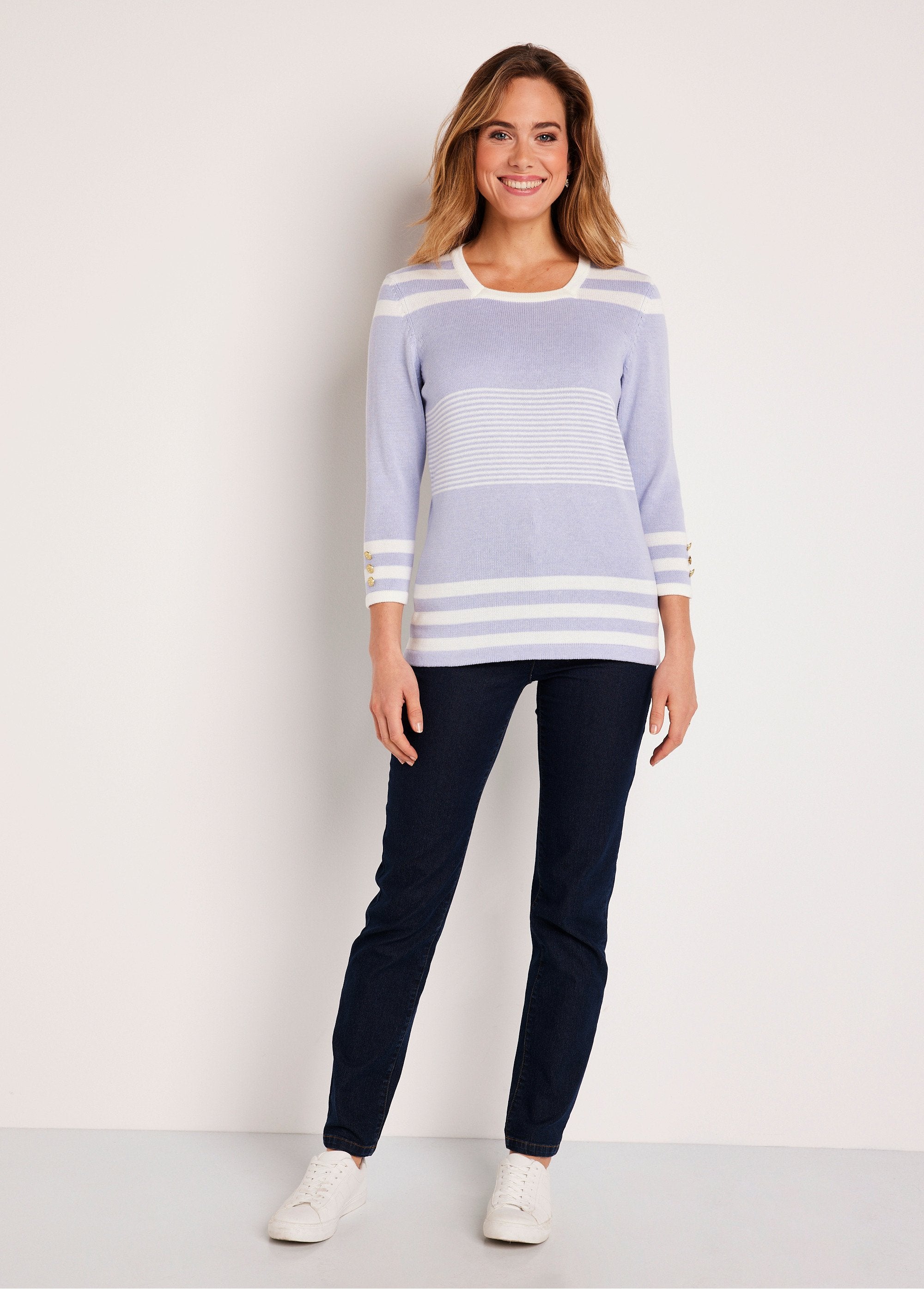 Striped_cotton_3/4_sleeve_sweater_Silver_and_white_SF1_slim