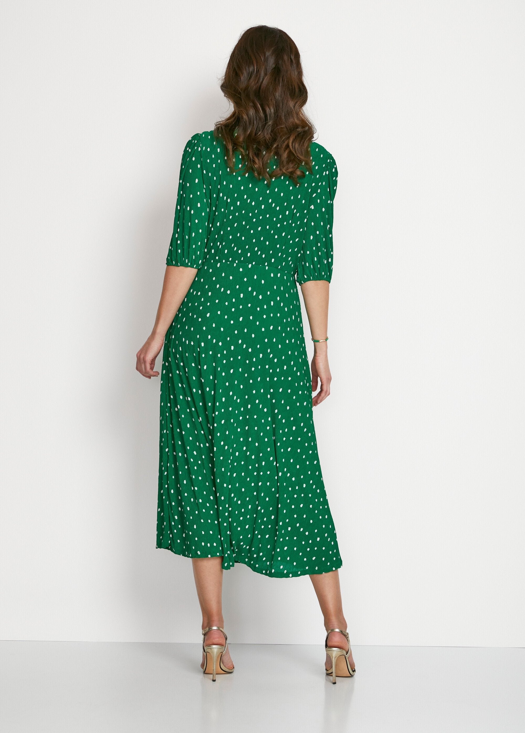 Mid-length_polka_dot_wrap_dress_Green_and_white_DO1_slim