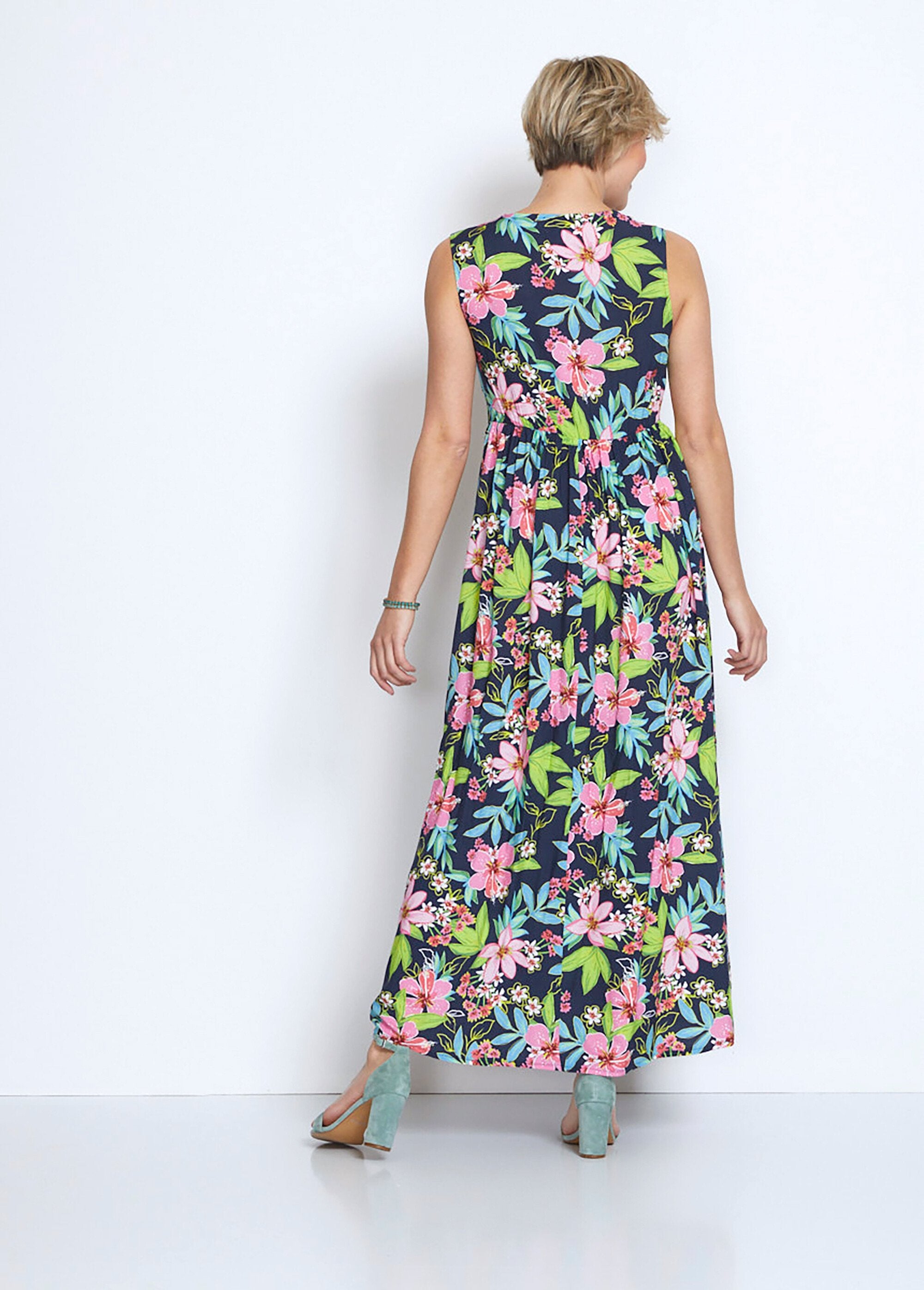 Long_dress_with_wrap_effect_neckline_Navy_and_pink_DO1_slim