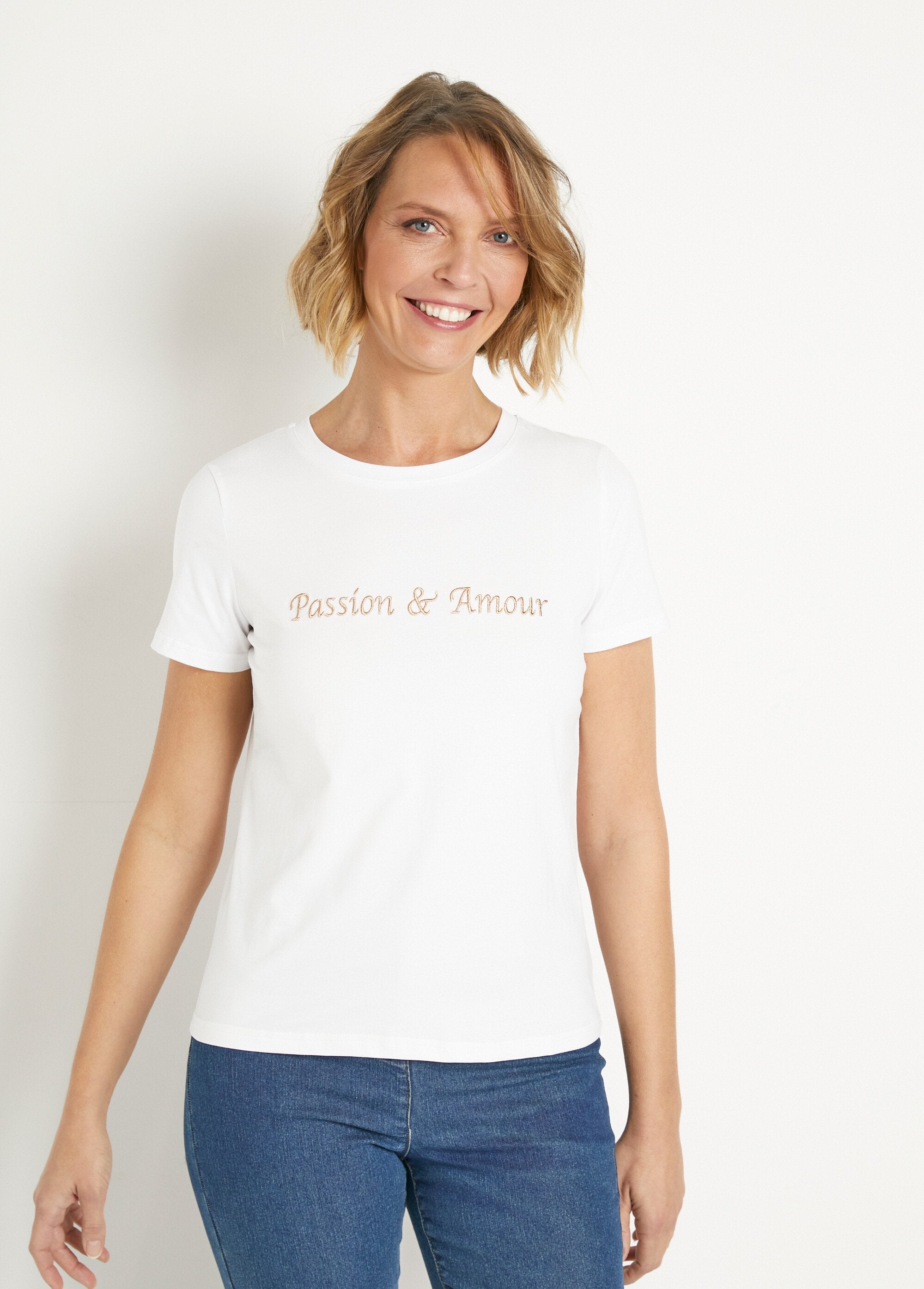 T-shirt_à_message_manches_courtes_Blanc_FA1_slim