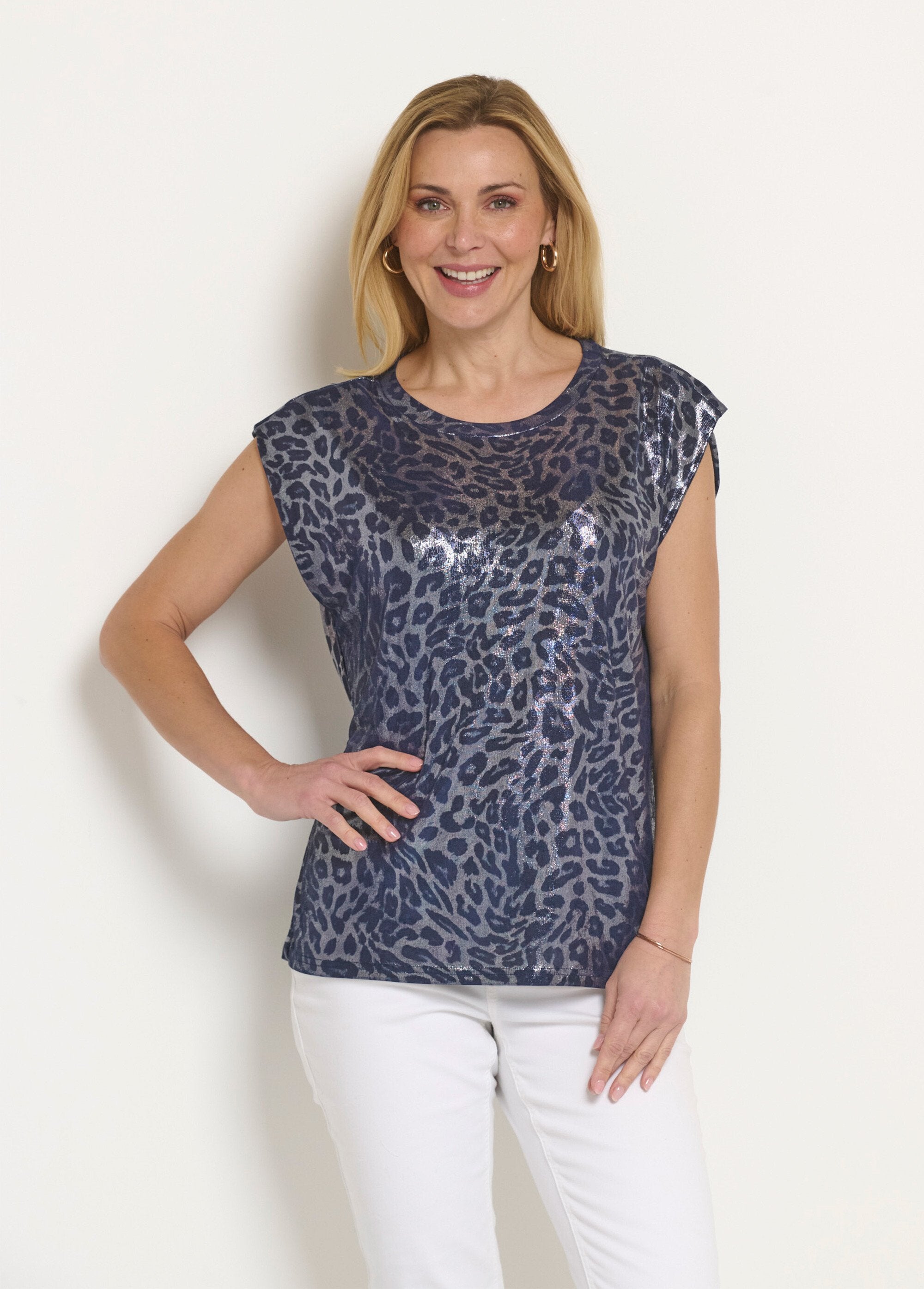 Metallic_Leopard_Print_Sleeveless_T-Shirt_Navy_irises_FA1_slim