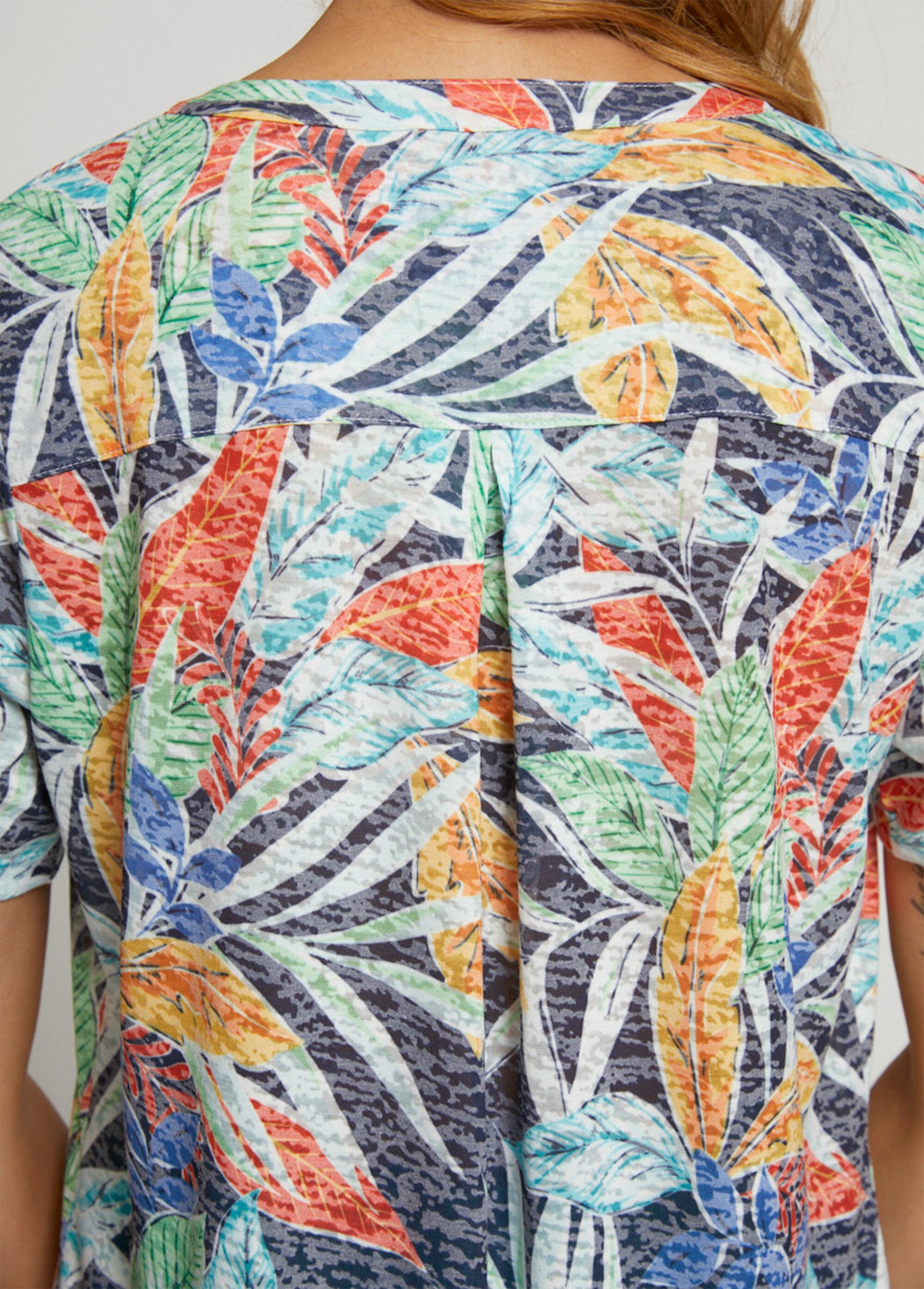 Tee-shirt_ample_long_maille_dévorée_Marine_et_tomette_DE3_slim
