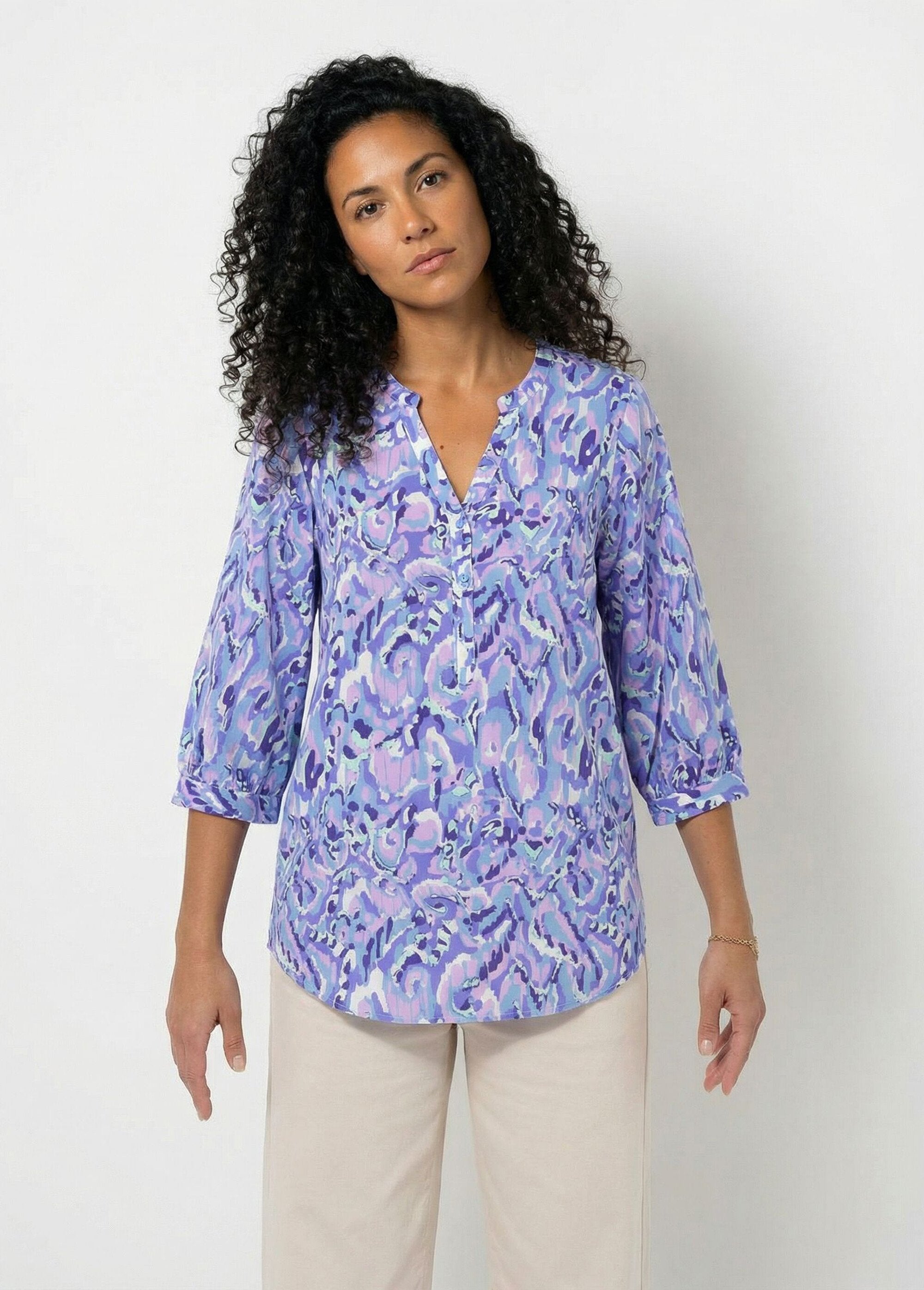 Loose_long_printed_tunic_with_3/4_sleeves_Blue_print_FA1_slim