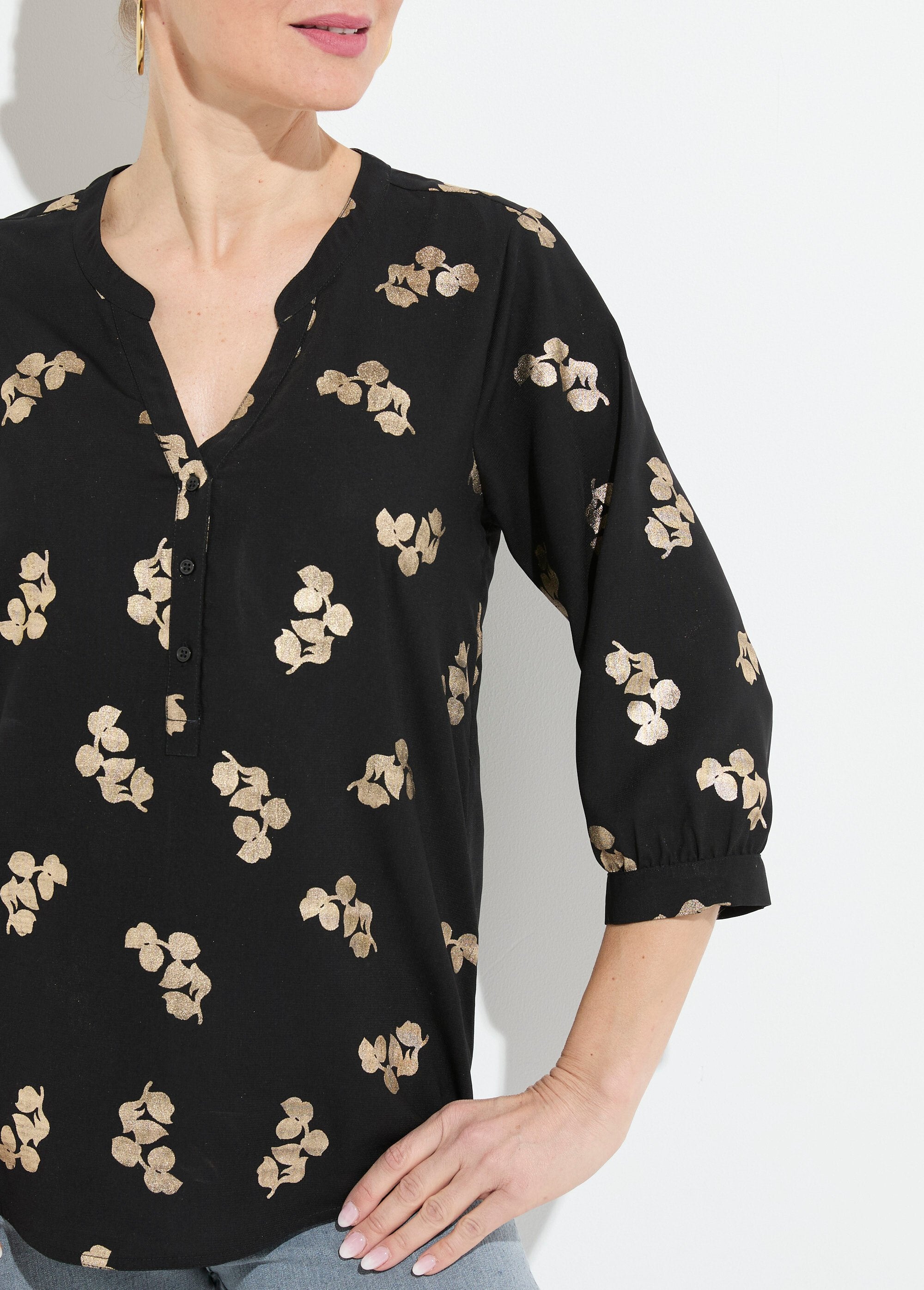 Loose-fitting_button-down_tunic_with_3/4-length_sleeves_Noir_DE1_slim