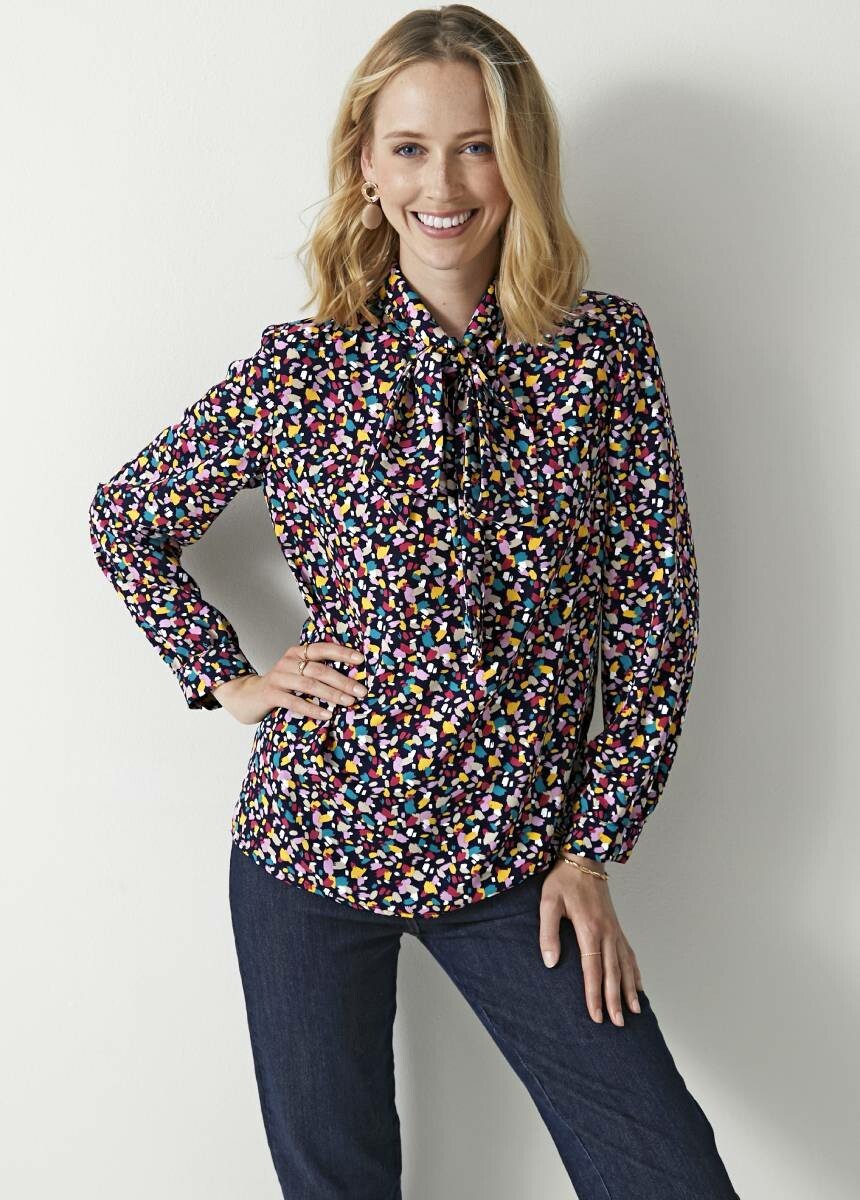 Printed_tunic_with_lavallière_effect_collar_Multicolor_print_FA1_slim