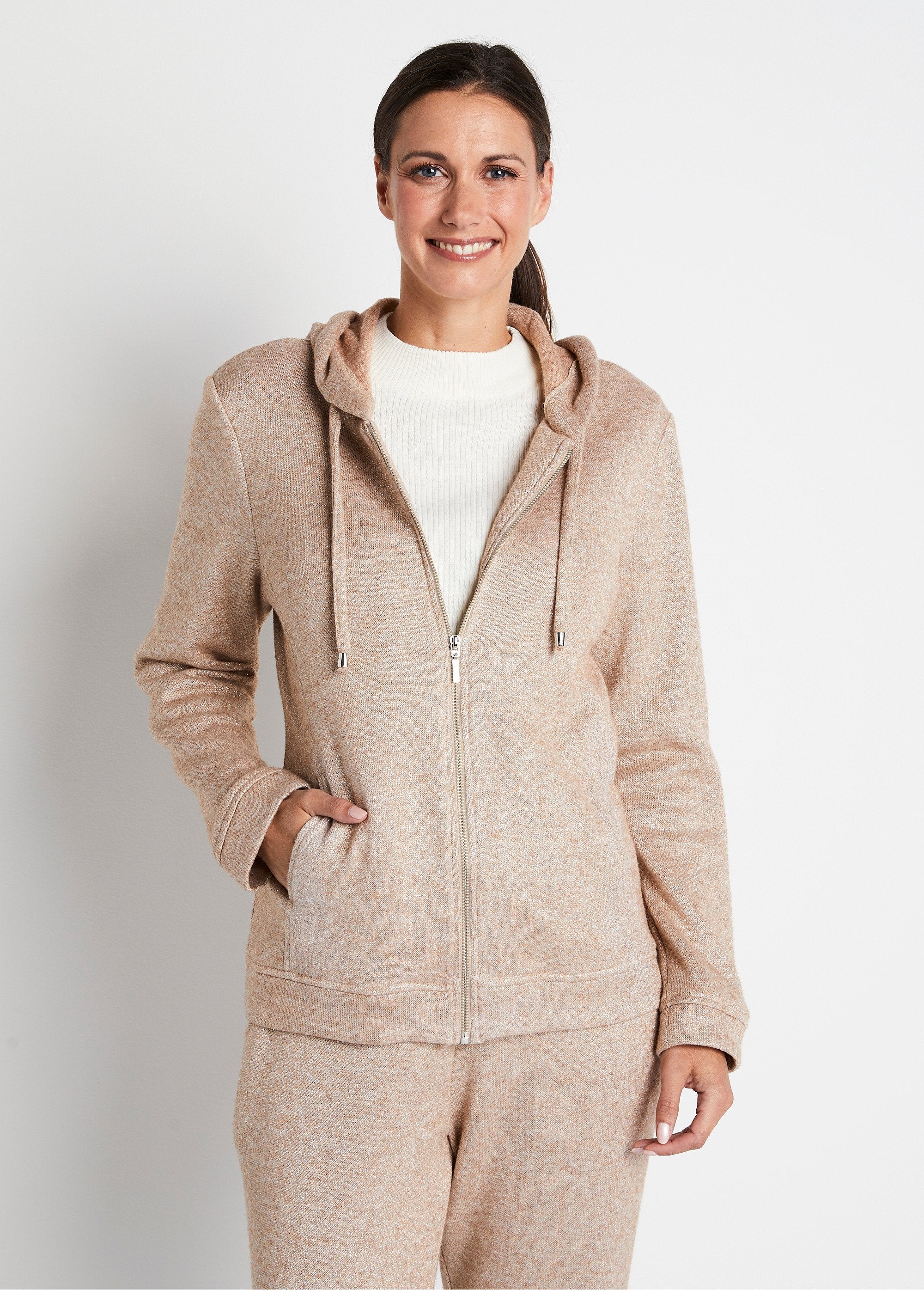 Shiny_knit_jogging_jacket_with_hood_Iridescent_beige_FA1_slim